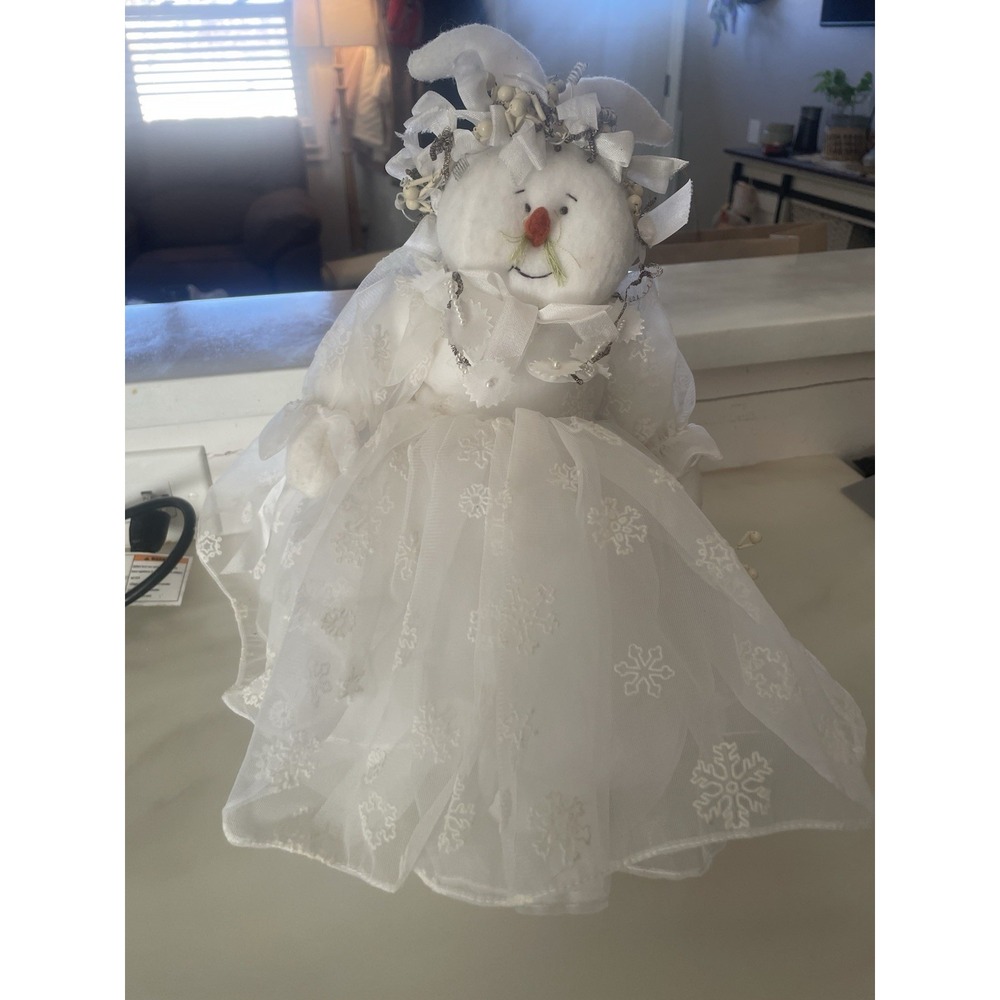 Bunnies By‎ The Bay Holiday Angel Snowflake Dress Snowman Standing 15"